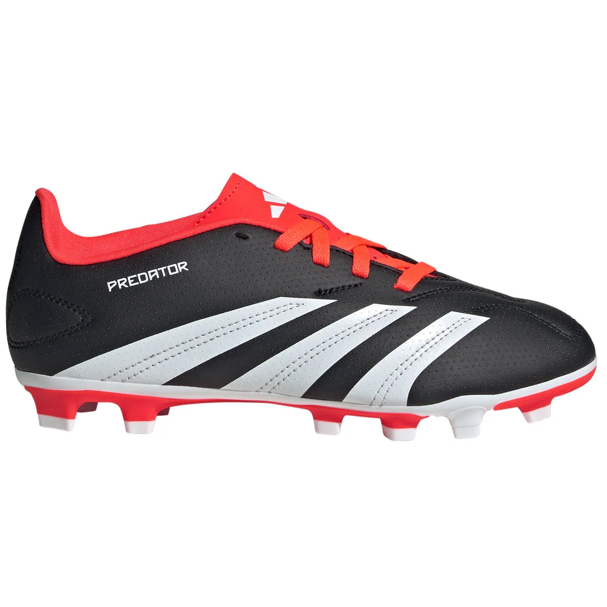 adidas Predator Club FG Youth Football Boots - Black/White/Solar Red