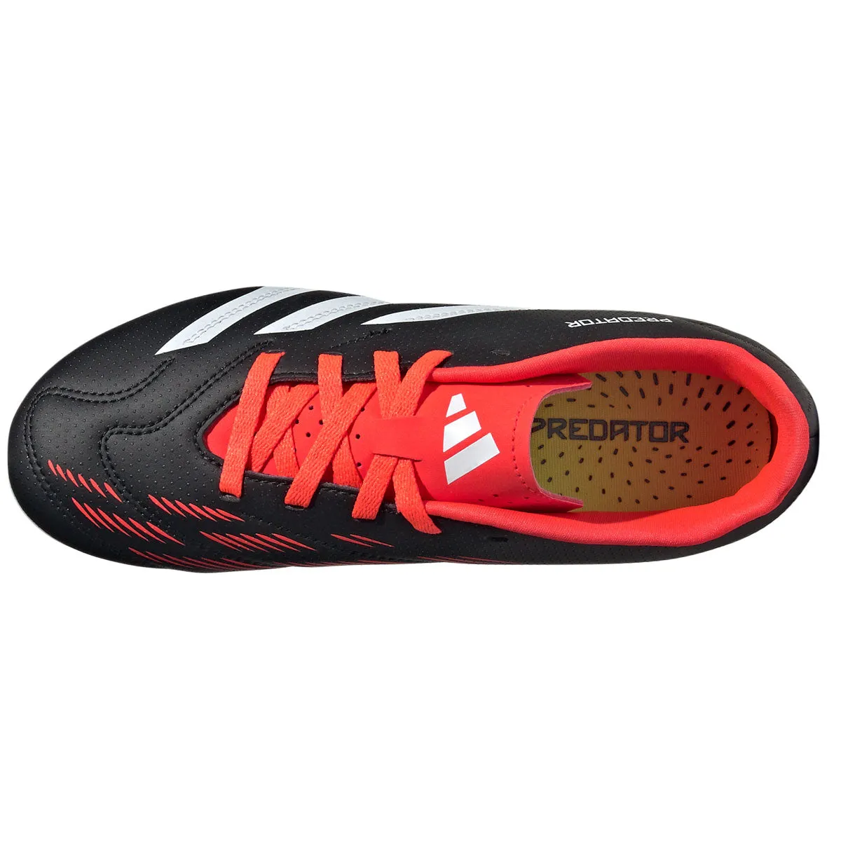 adidas Predator Club FG Youth Football Boots - Black/White/Solar Red