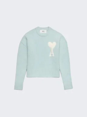 Ami Alexandre Mattiussi Menswear Aquamarine Sweater with De Coeur Logo