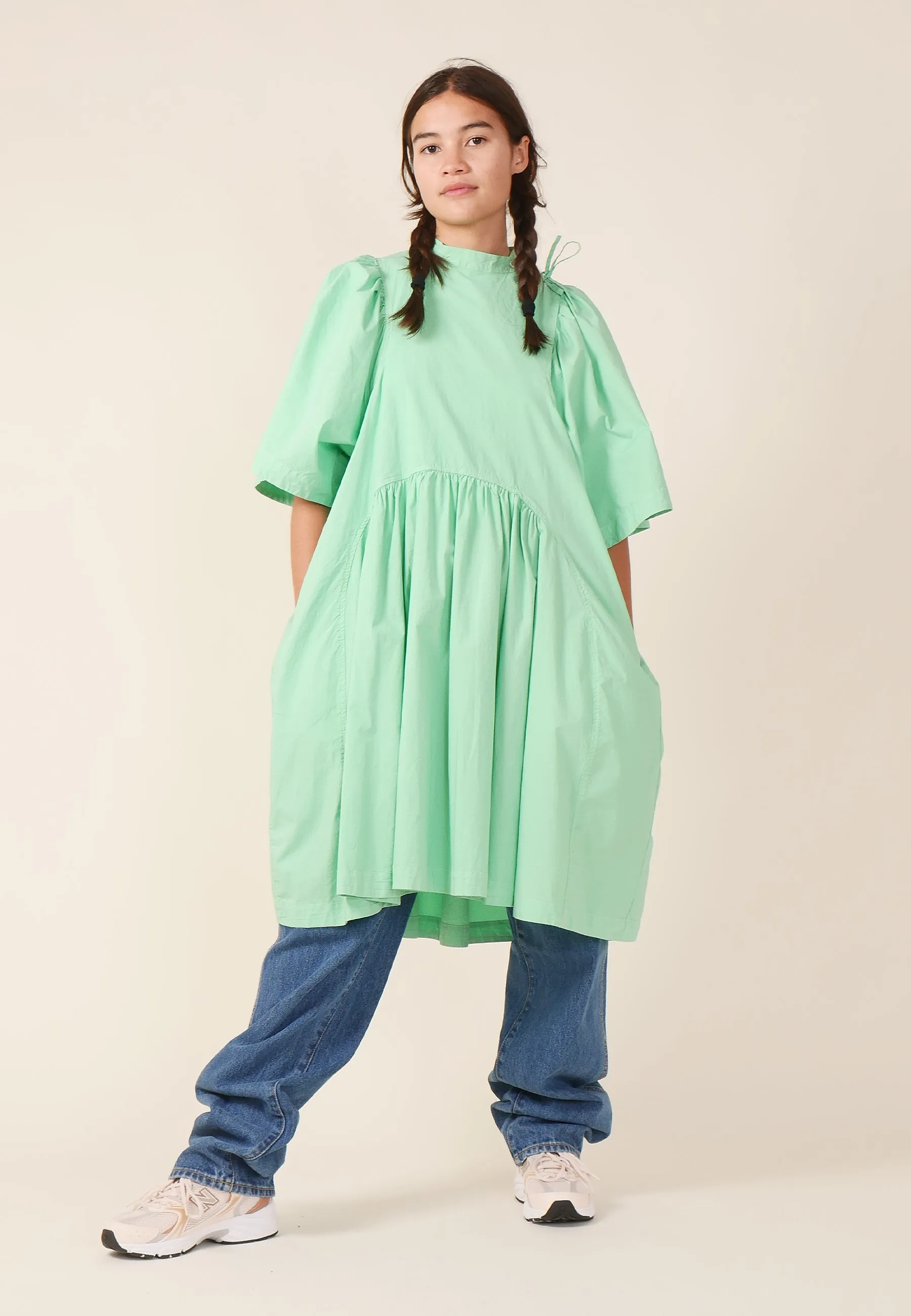 Bowl Dress garment dye - spring green