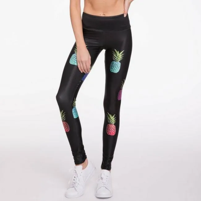 Colorful Pineapple Print Leggings for Party