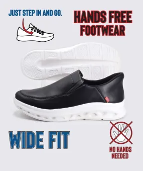 D555 Big Mens Black Hands-Free Shoes (CARLISLE 2)