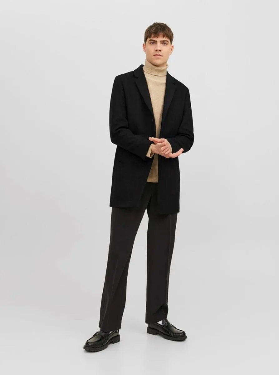 Long Morrison Wool Coat Jacket Black