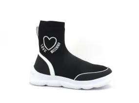 LOVE MOSCHINO Black Elastic Sock Sneakers - JA15524G0DIZC00A