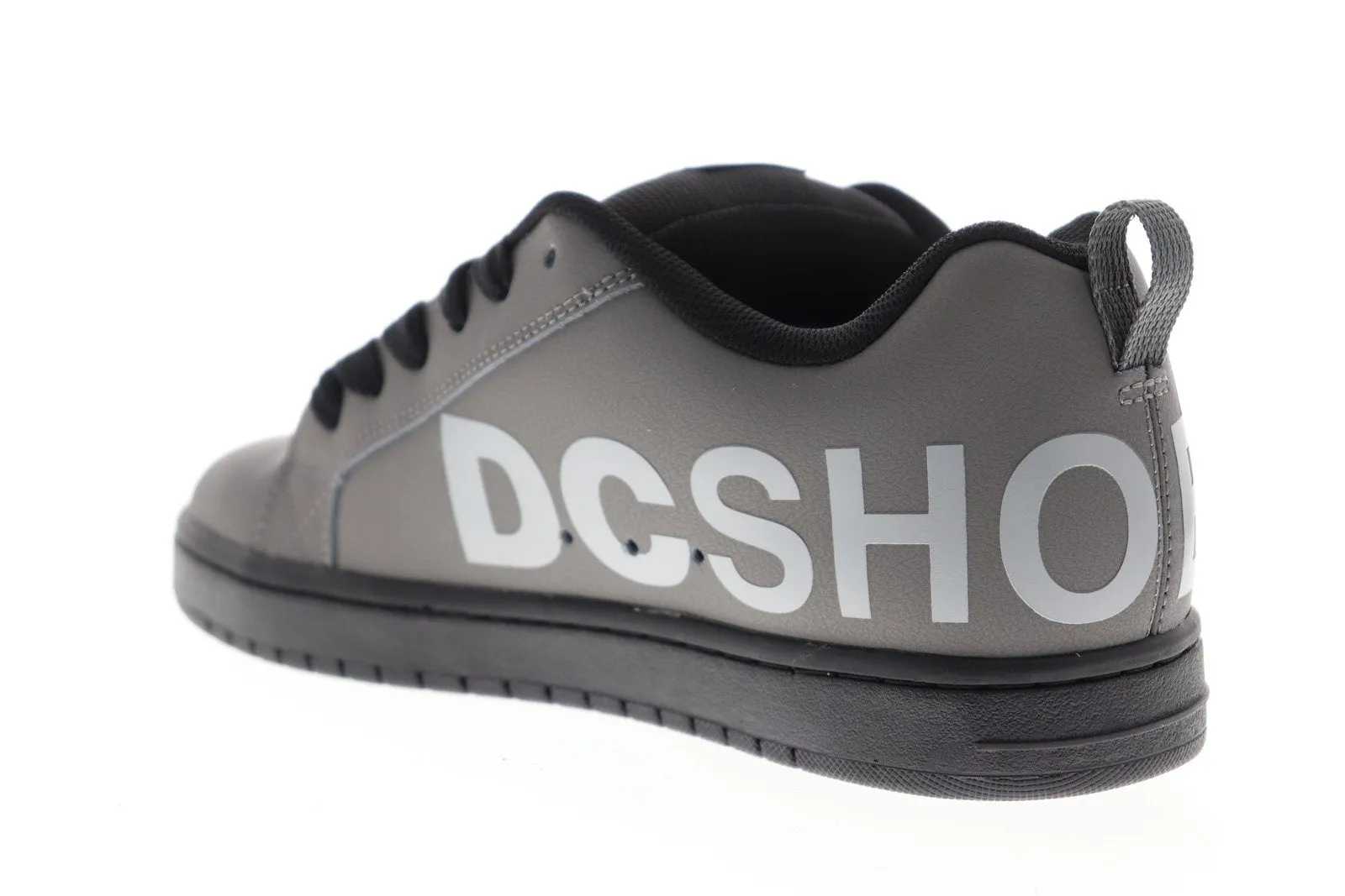 Men's Gray Leather Lace Up Skate Sneakers Shoes - DC Court Graffik SE 300927