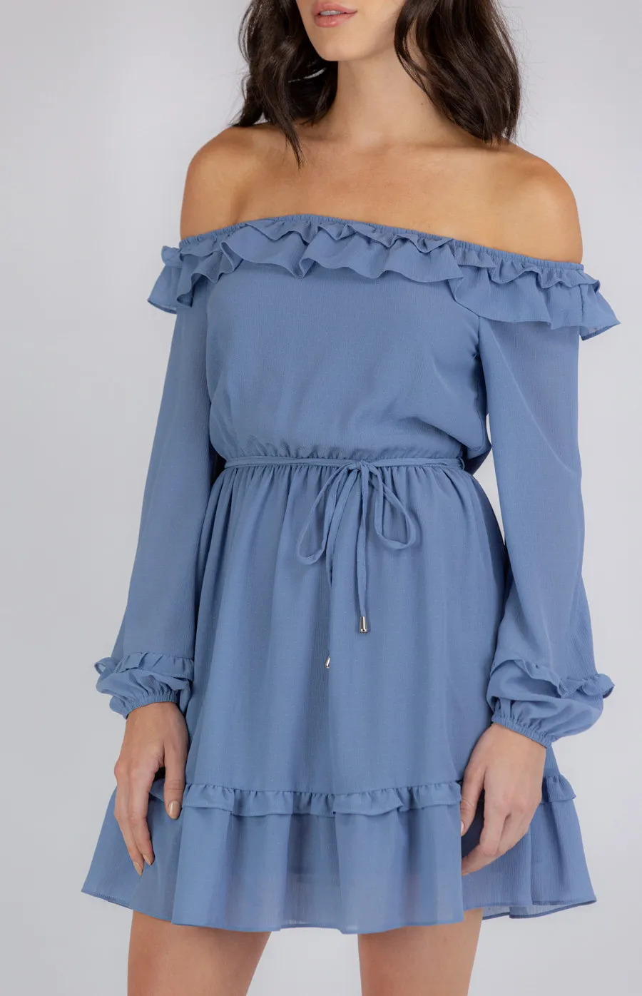 Elastic Waist Off Shoulder Dress (SDR781A)