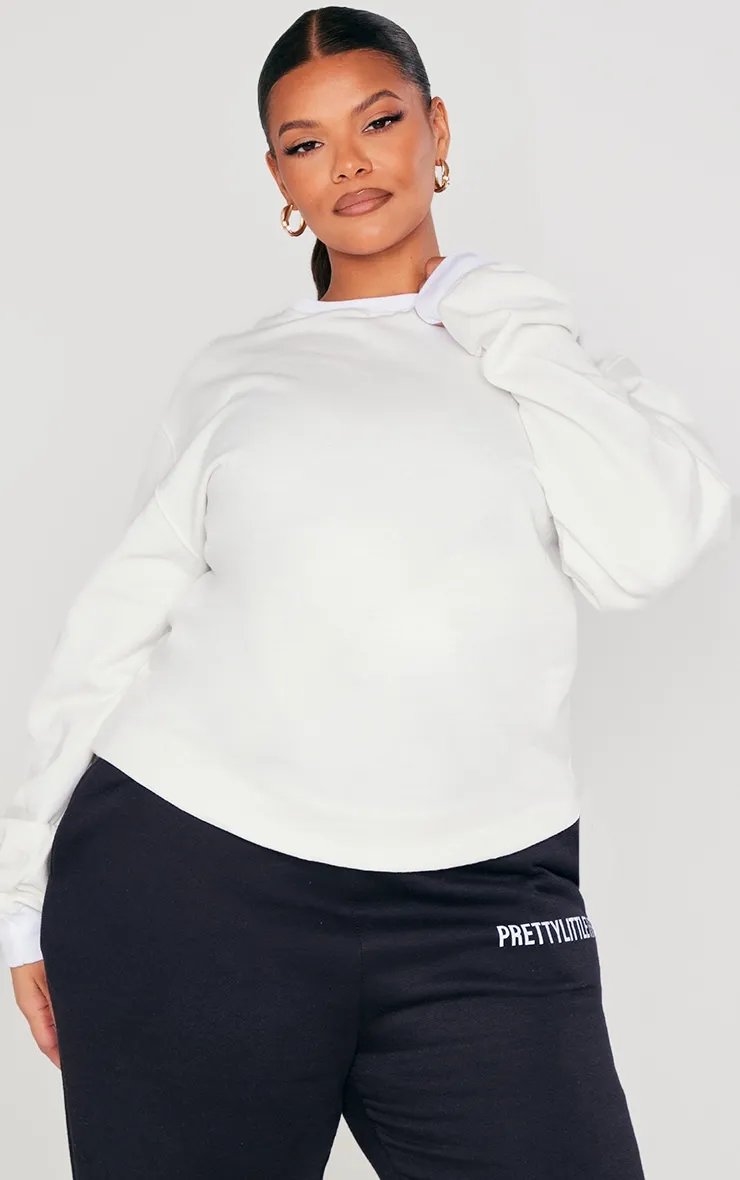 Plus White Ultimate Oversized Sweatshirt