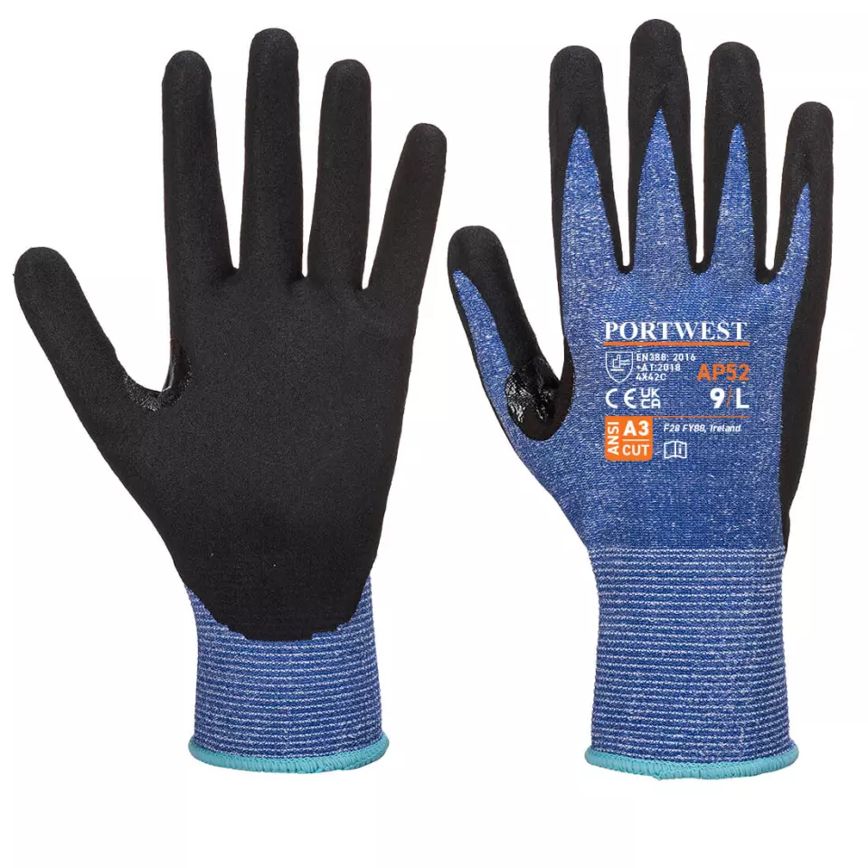Portwest Dexti Cut Ultra Glove, Blue/Black
