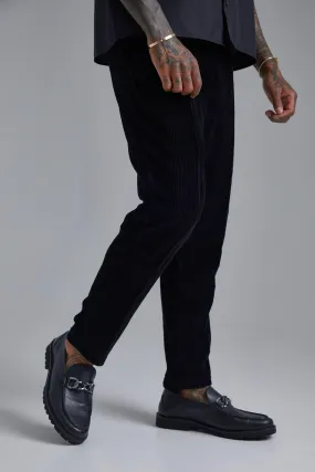 Ribbed Velour Tapered Pintuck Jogger
