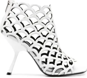 Sergio Rossi Mermaid 100mm Leather Sandals in White