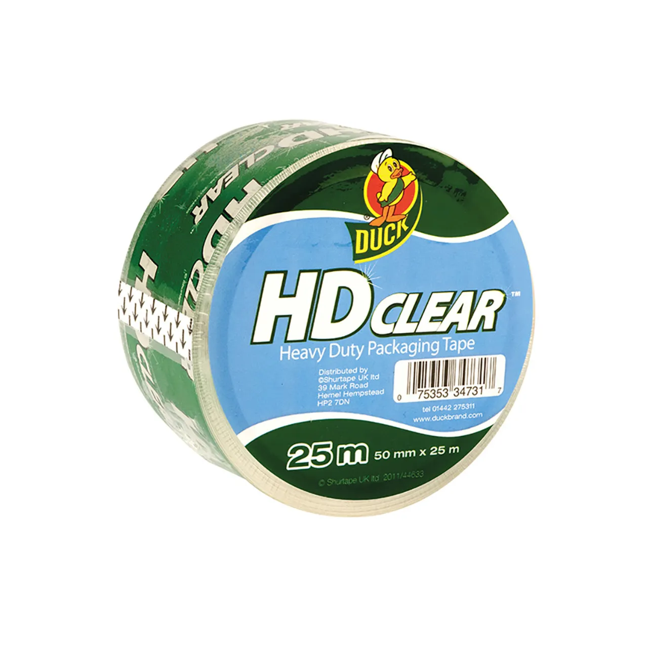 Shurtape SHU222181 Duck Tape Packaging Heavy-Duty 50mm x 25m Clear