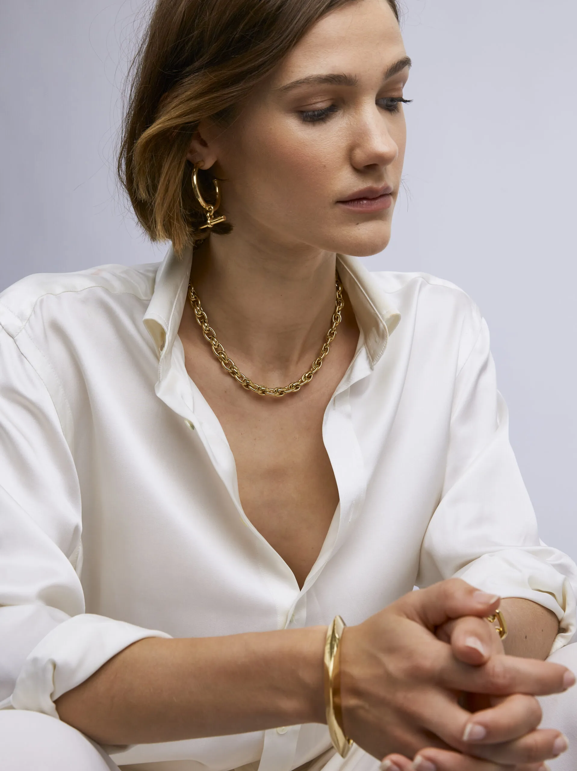 Small Gold Double Linked Necklace - Tilly Sveaas Jewellery