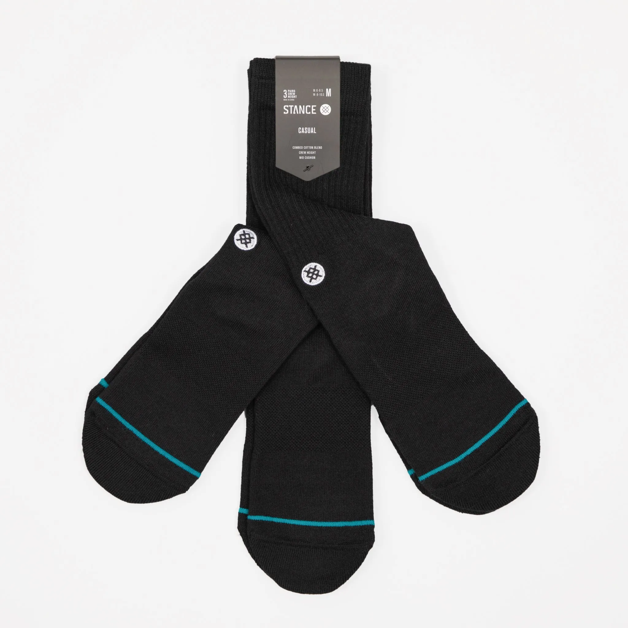 STANCE STANCE Icon 3 Pack Socks in BLACK