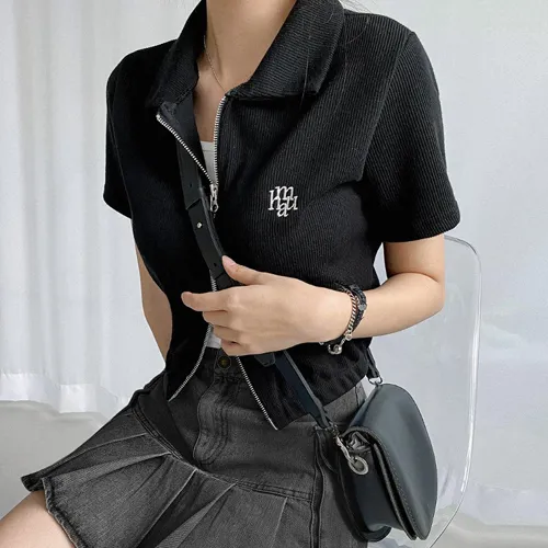 Stylish Logo Cardigans with Short Sleeves