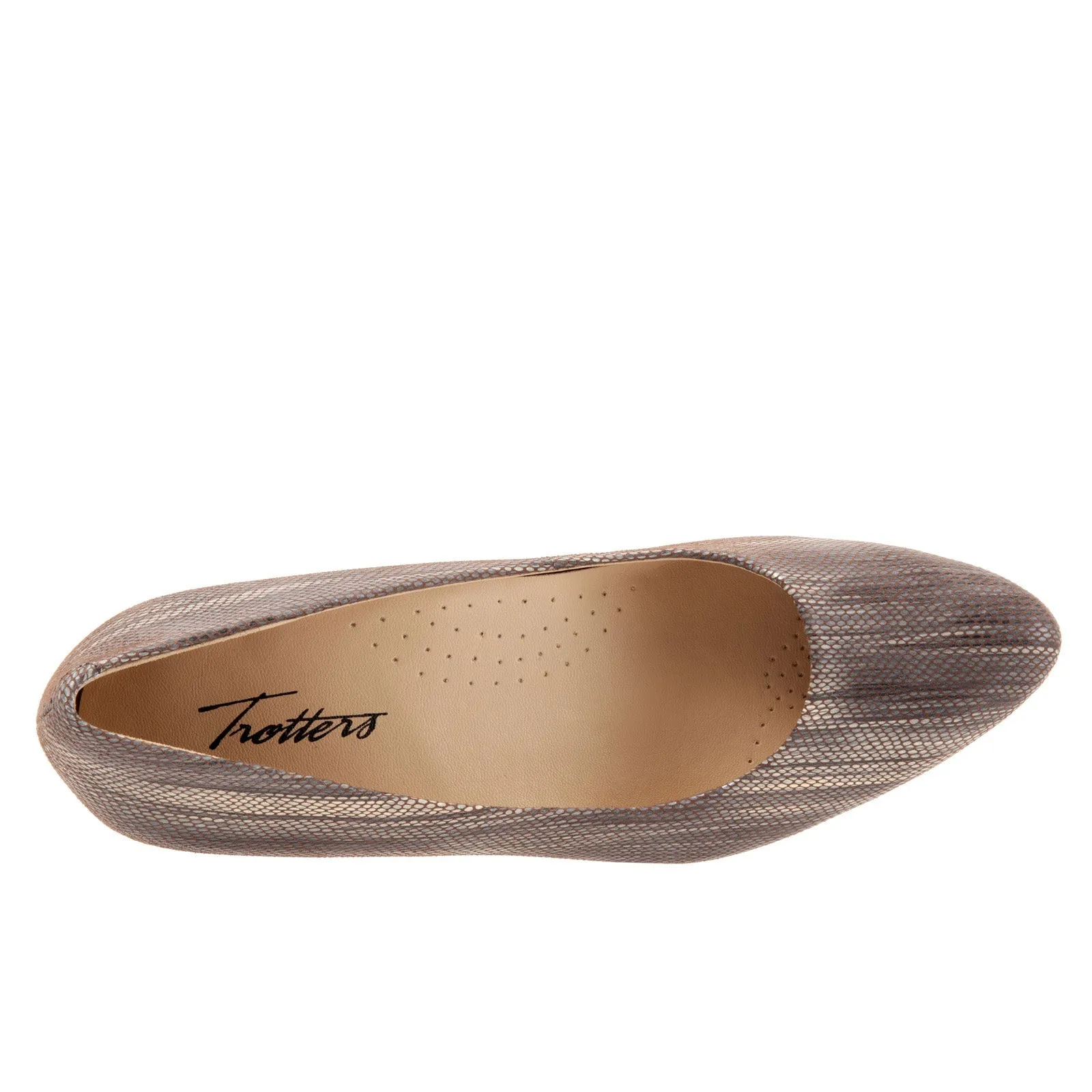 Trotters Kiera Brown Leather Slip On Pumps Heels Shoes