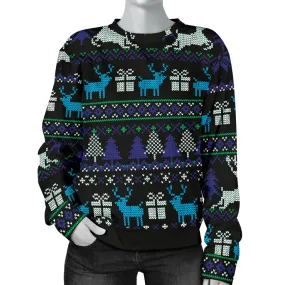 Christmas Sweater for Women in Black, Purple, and Blue