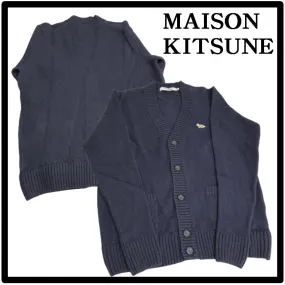 Unisex Logo Design Cardigans by MAISON KITSUNE for Street Style