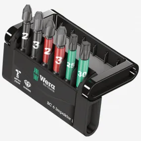 Wera 057695 Bit-Check 6 Impaktor 1 Power Bit Set - PH, PZ and TX